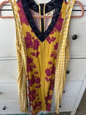 Matilda Jane Yellow and Magenta Floral Mixed-Print Dress